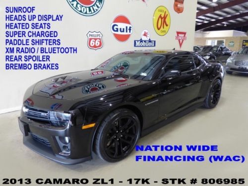 2013 camaro zl1,auto,sunroof,hud,nav,back-up,htd lth,black 20&#039;s,17k,we finance!!