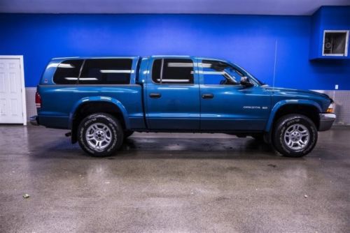 2002 dodge dakota slt one 1 owner low miles 78k 4.7l v8 canopy crew cab tow