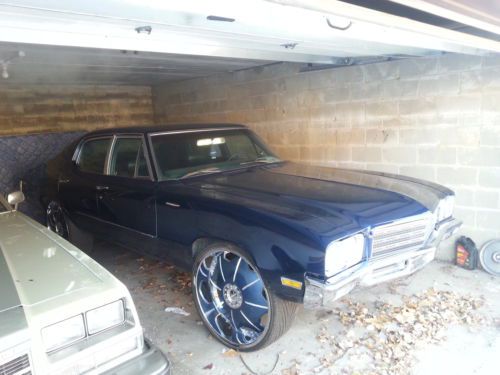 Skylark on 6s, rebuilt 350, new interior, new dark blue paint that matches inter