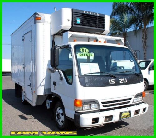 2005 isuzu npr diesel reefer 14ft box truck