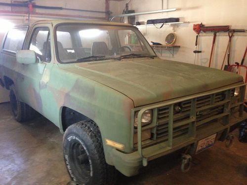 1986 chevy 3/4 ton, 4x4, k20, cucv, 6.2 diesel,turbo 400 trans, blazer