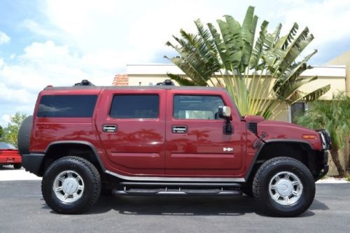 Hummer h2 sunroof air ride suspension 3rd row seat leather 86k new tires