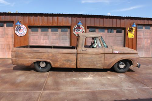 1964 ford f-100 pickup lowered new interior pantina faux finish v8