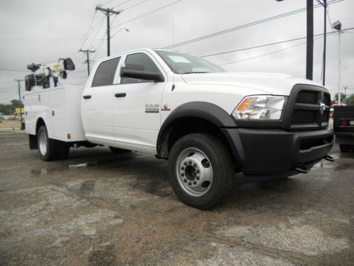 2014 ram 4500 crew cab 4x4 w/ 9ft service body and palfinger electric crane