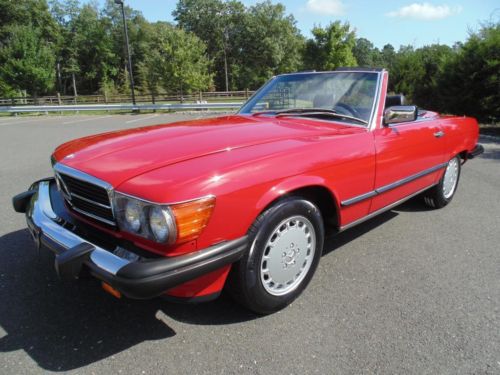 1988 mercedes  benz 560sl 31k miles signal red/black leather museum quality car