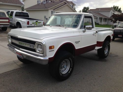 1970 chevrolet k10 shortbed stepside 4x4 factory 4 speed, posi, and tach