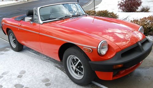Vermillion red 1978 mgb roadster