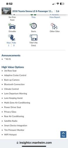 2018 Toyota Sienna, US $9,800.00, image 12