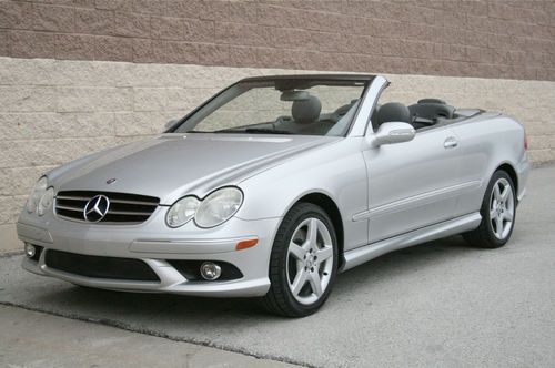 Clk500 convertible amg sports package navigation silver/ash 7 speed auto clk 500
