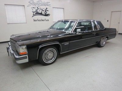 "amazing" !! 1983 cadillac coupe de'ville "survivor"...black on black, cold a/c