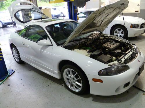 1999 white 2-door mitsubishi eclipse gsx