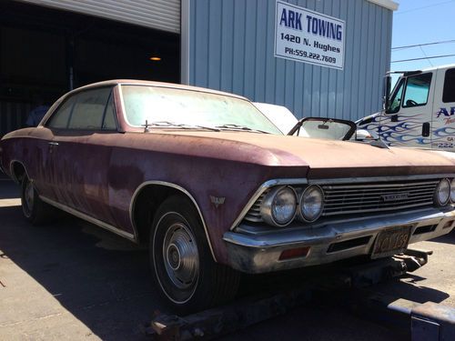 1966 chevy chevelle malibu sport coupe 2dr hardtop barn find  factory a/c