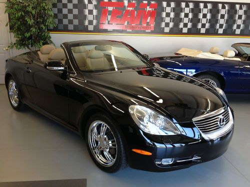 2006 lexus sc430 convertible - black/beige - 21k mi - 18" chrome wheels - clean!