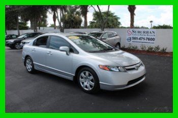 2008 honda civic lx sedan 5spd manual silver only $10,950 financing available fl