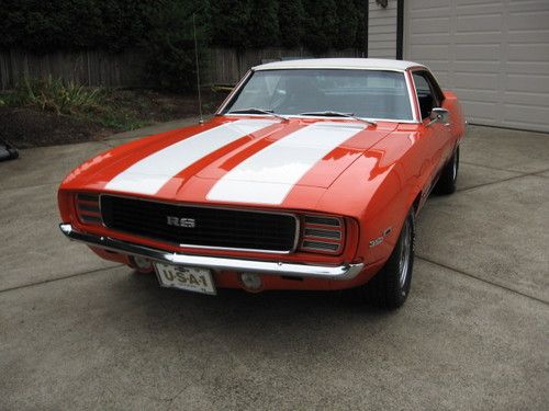 1969 CAMARO RALLY SPORT, 350, TH350, PS, PB, A/C, HUGGER ORANGE-BLACK INTERIOR!!, US $25,000.00, image 3