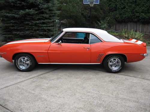 1969 CAMARO RALLY SPORT, 350, TH350, PS, PB, A/C, HUGGER ORANGE-BLACK INTERIOR!!, US $25,000.00, image 6