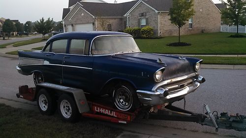 1957 chevrolet bel air 4-door post, original 6 cyl