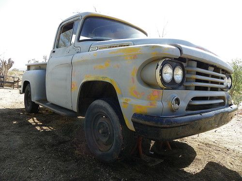 1958 1959 1960 dodge d100 short bed 3 owner california black plate project truck