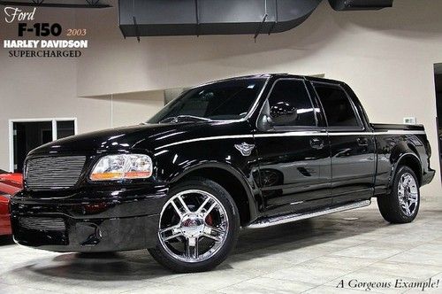 2003 ford f150 supercrew harley davidson supercharged chromes loaded &amp; clean! $$