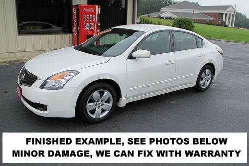 2008 nissan altima 4 door automatic white, sedan four, v4 cylinder used salvage