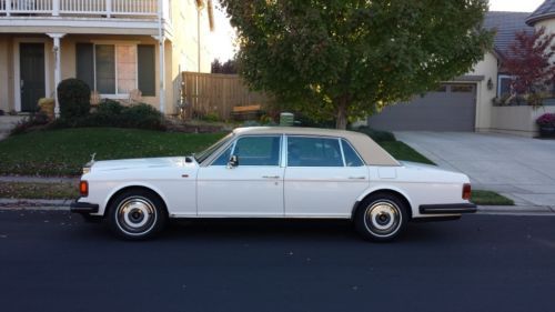 1989 rolls royce silver spur  long wheel base  .  white magnolia