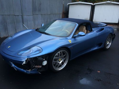 2001 ferrari 360 spider 6 speed damaged