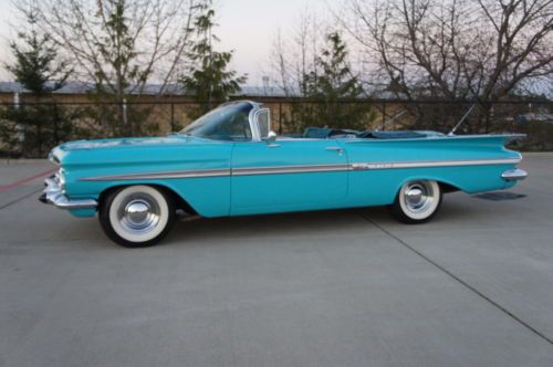 1959 CHEVY IMPALA CONVERTIBLE 348 WORKING A/C CLEAN AND RUST FREE! DRIVER, image 3