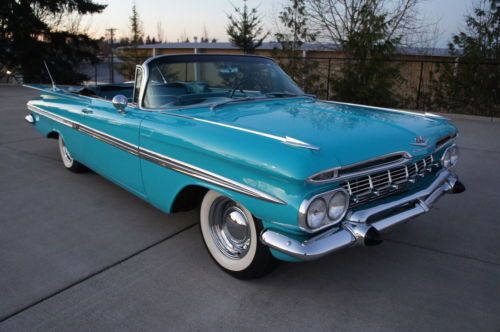 1959 CHEVY IMPALA CONVERTIBLE 348 WORKING A/C CLEAN AND RUST FREE! DRIVER, image 4