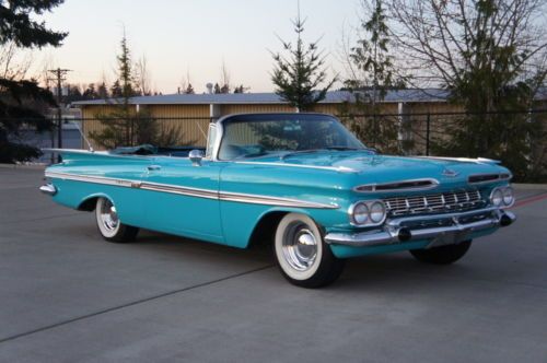 1959 CHEVY IMPALA CONVERTIBLE 348 WORKING A/C CLEAN AND RUST FREE! DRIVER, image 5