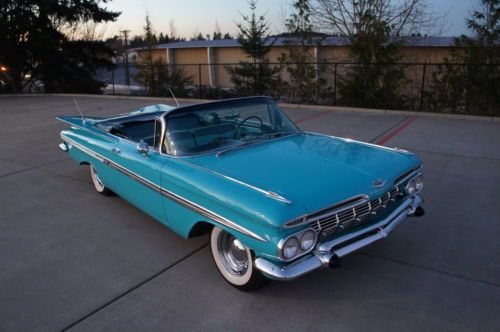 1959 CHEVY IMPALA CONVERTIBLE 348 WORKING A/C CLEAN AND RUST FREE! DRIVER, image 9