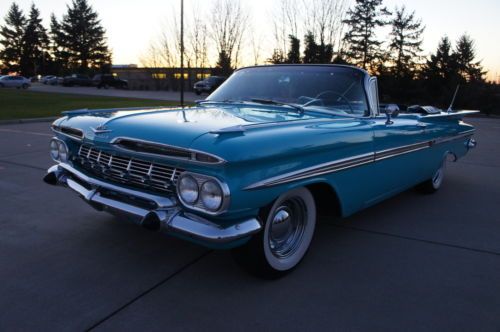 1959 CHEVY IMPALA CONVERTIBLE 348 WORKING A/C CLEAN AND RUST FREE! DRIVER, image 12