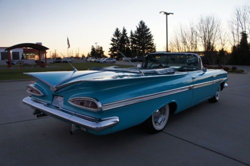 1959 CHEVY IMPALA CONVERTIBLE 348 WORKING A/C CLEAN AND RUST FREE! DRIVER, image 13