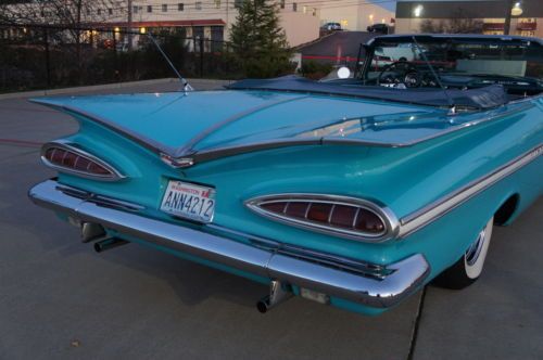 1959 CHEVY IMPALA CONVERTIBLE 348 WORKING A/C CLEAN AND RUST FREE! DRIVER, image 24