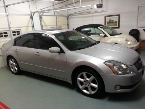 2004 nissan maxima se sedan 3.5l silver black leather sunroof leather bose mint