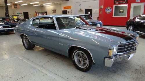 1972 chevrolet chevelle....#&#039;s matching...ascot blue.....factory a/c !!