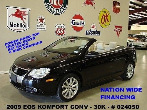 2009 eos komfort,2.0t,pwr hard top,htd lth,6 disk cd,17in whls,30k,we finance!!