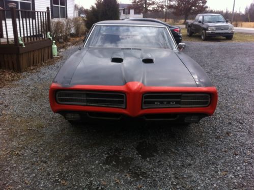 1969 pontiac gto factory black with red interior 4 speed posi true barn find!!!