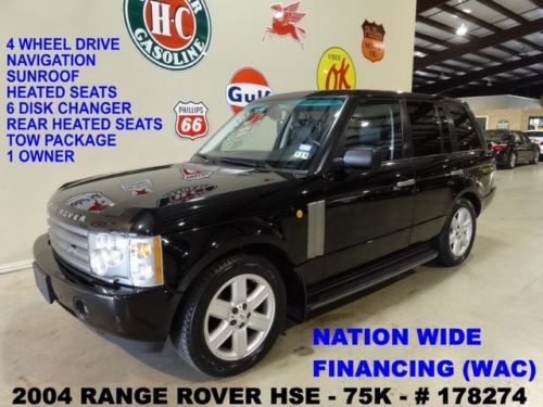 2004 range rover hse,sunroof,nav,htd lth,6 disk cd,19in whls,75k,we finance!!