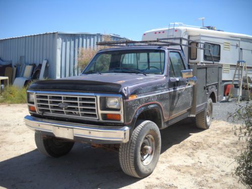 Ford f-350 1984 4x4 diesel utility bed box  documented 78k miles  desert dry