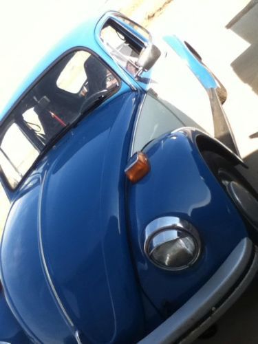 Volkswagen, blue, 1973, beetle, bug