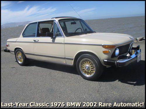 *classic 1976 bmw 2002  rare 99% rust-free automatic+factory sunroof +14&#034; bbss!*