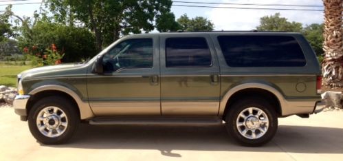 2000 ford excursion 4x4 limited v10, estate green/tan. above average condition