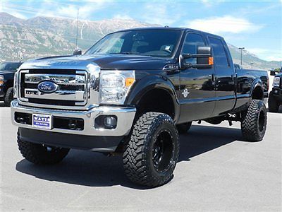 Ford crew cab lariat 4x4 powerstroke diesel custom new lift wheels tires leather