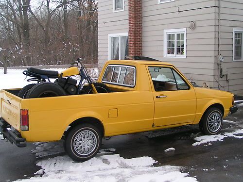 1981 vw volkswagen rabbit caddy  pickup and 1972 speedway mini bike