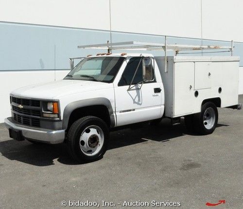 2000 chevrolet 3500 hd utility pickup work truck 7.4l v8 utility boxes / rack