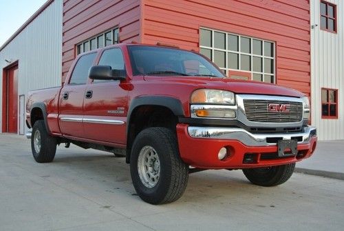 2005 gmc sierra 2500hd 6.6l duramax diesel 4x4 slt red