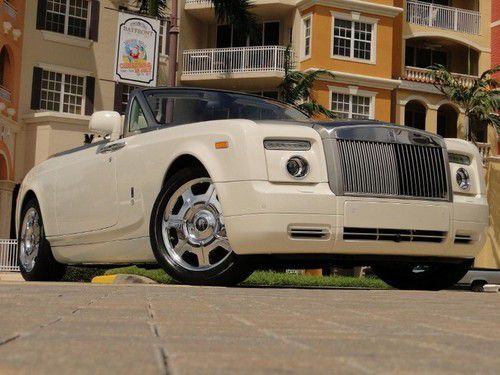 Florida garage kept rolls royce drophead cream white on cream only 2k miles new