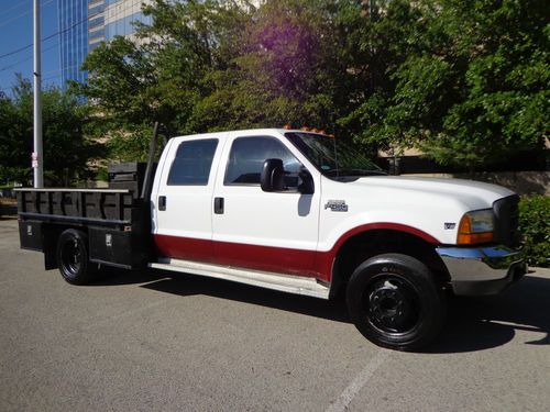 1999 ford f-450 super duty xl crew cab 7.3l v8 diesel 2wd flat bed dually manual