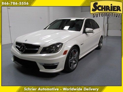 2012 mercedes-benz c-class c63 amg white 481 hp navigation back up cam warranty