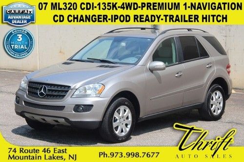 07 ml320 cdi-135k-4wd-premium 1-nav-cd changer-ipod ready-trailer hitch